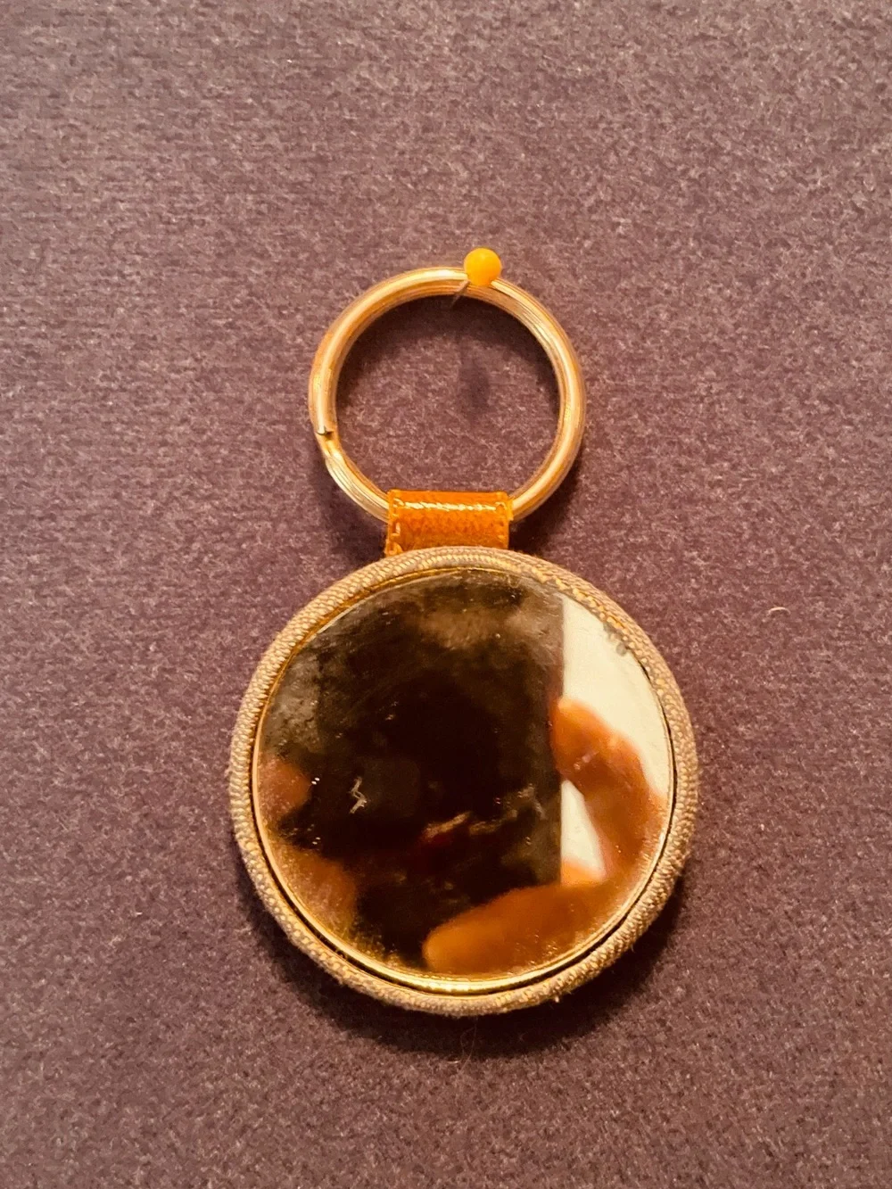 VTG, Denim Rose Lace Patch Key Ring With Mirror